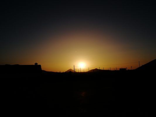 Sonnenuntergang nach einem langen Radtag