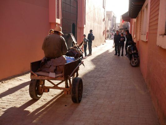 Eselskarre In der Medina von Marrakesch