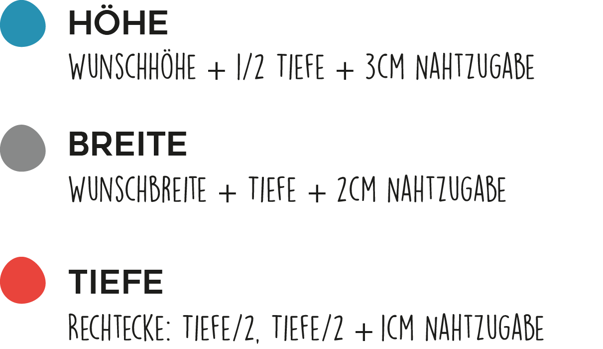 Campervan Packbeutel Höhe, breite und Tiefe