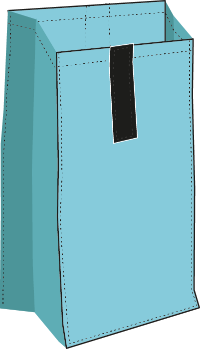 Der fertige Campervan Packbeutel