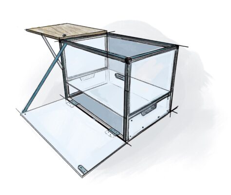 DIY Camper Küchenbox aus Aluprofilen für 200 € 10 Illustration Aluprofil-Küchenbox 3