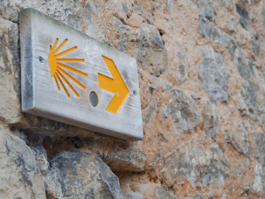 Teil 2: Nordspanien mit dem Campervan - Surfen an der Biscaya und Pilgerspirit am Camino 3 Schild Camino