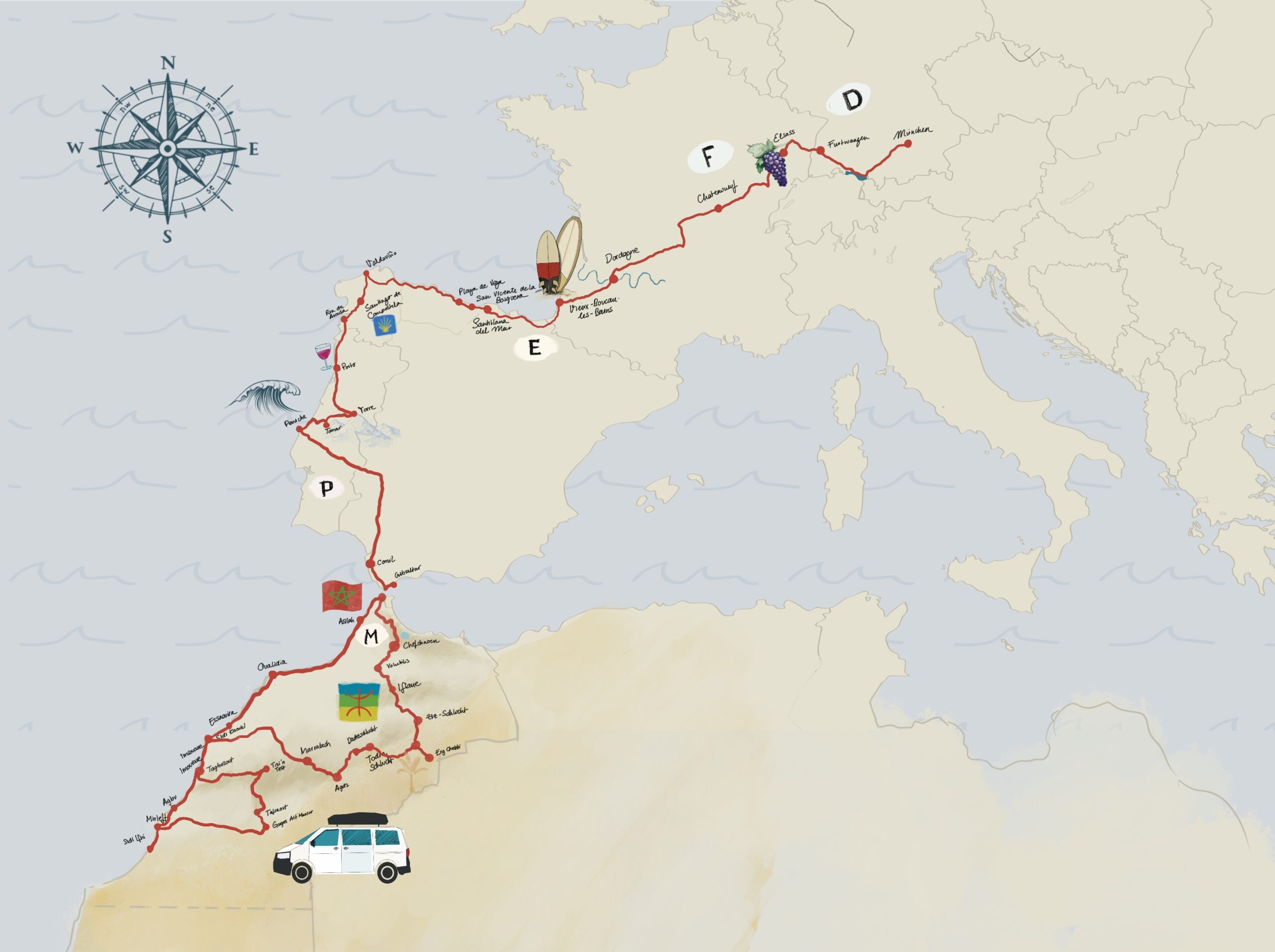 Route durch Marokko für 2 Monate