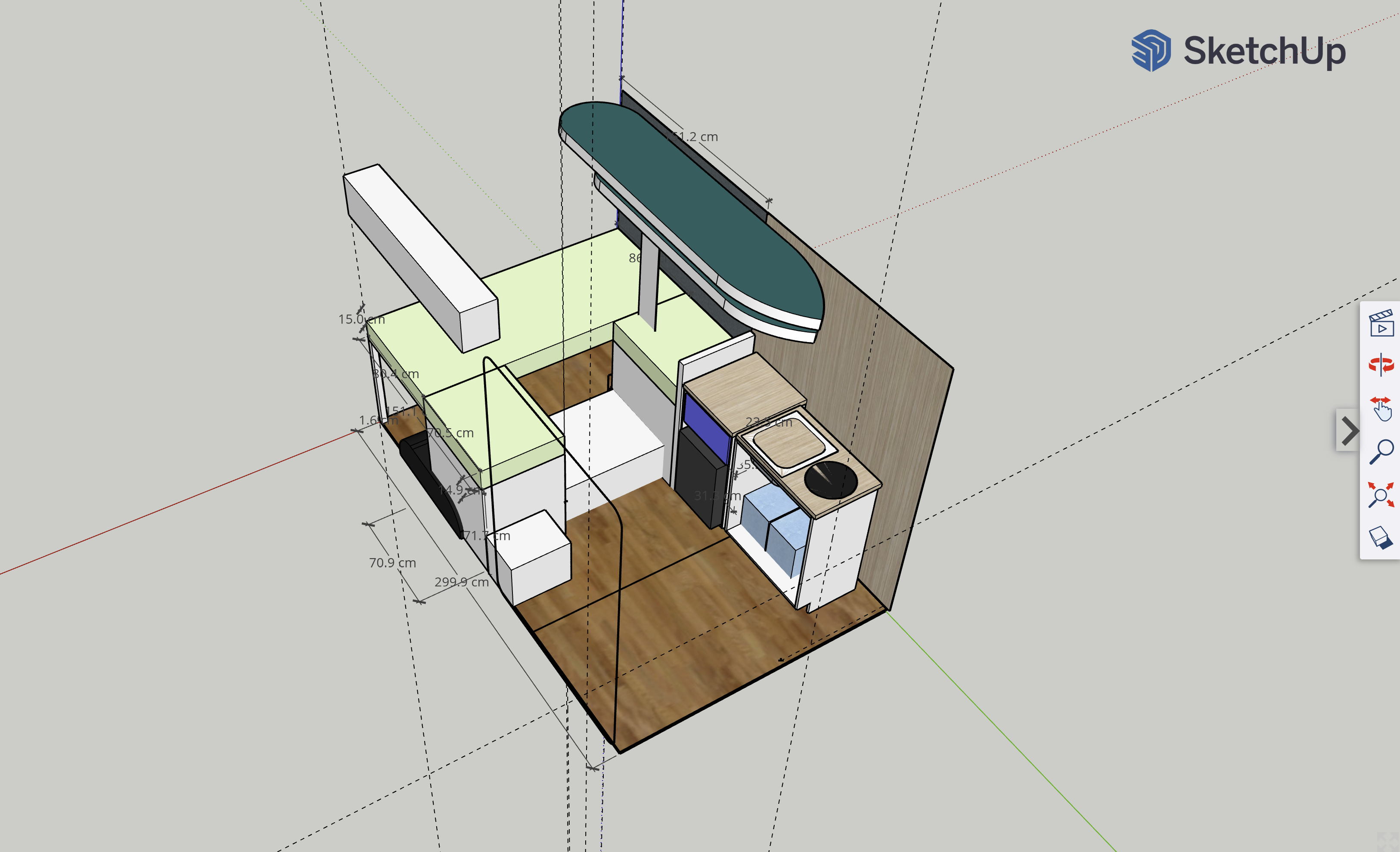 Skizze, 3D Modell in SketchUp