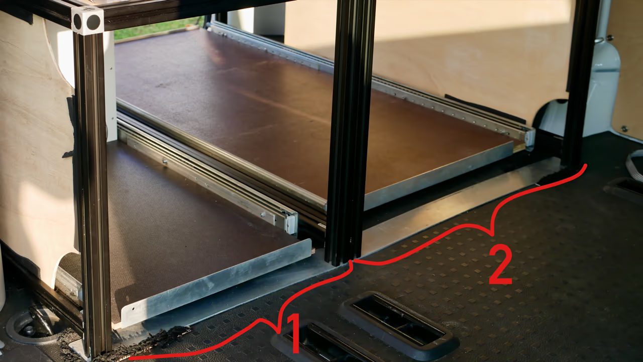 Bauanleitung – Modulare Aluprofil Campingbox für 330 € 35 Bodenplatten im Camper